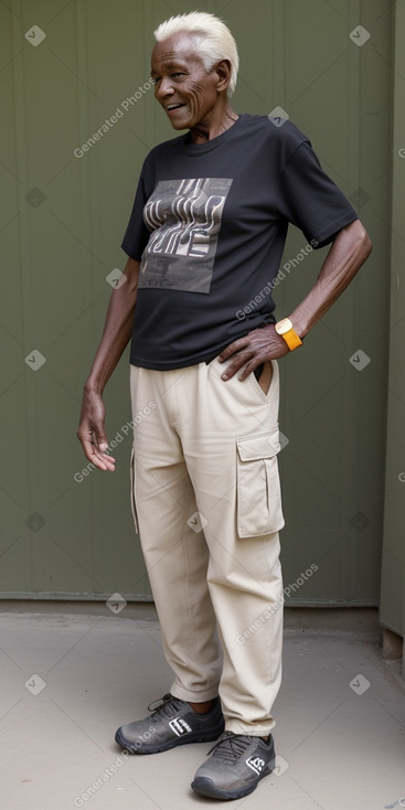 Kenyan elderly male with  blonde hair