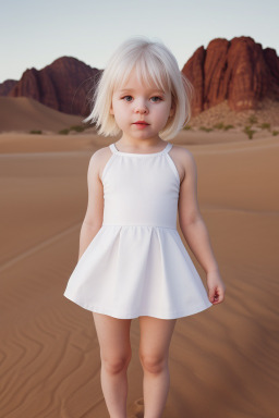 Caucasian infant girl with  white hair