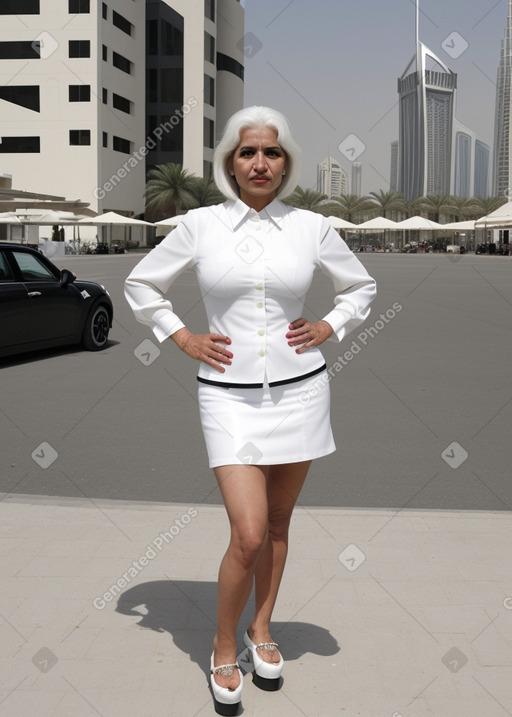 Emirati middle-aged female with  white hair