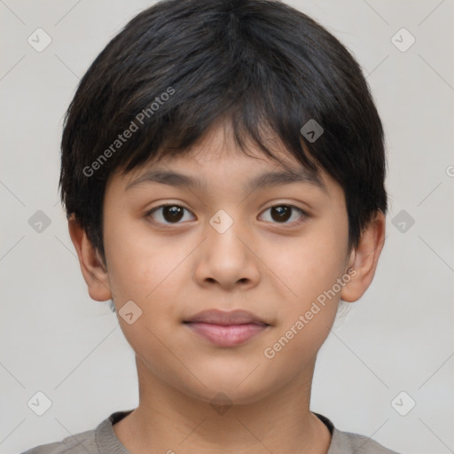 Neutral asian young-adult male with short  brown hair and brown eyes