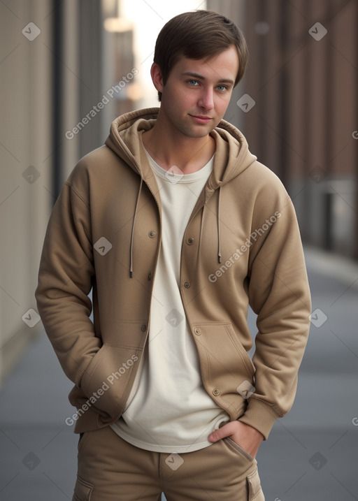 Caucasian adult male with  brown hair