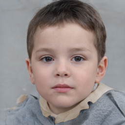 Neutral white child male with short  brown hair and brown eyes