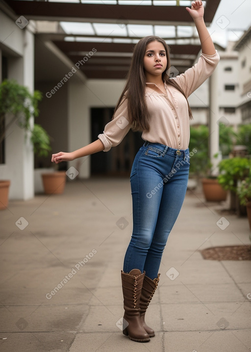 Venezuelan teenager girl with  brown hair