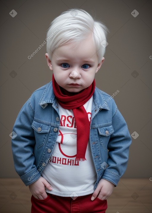 Russian infant boy with  white hair