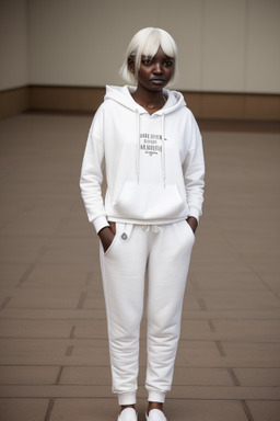 Sudanese young adult female with  white hair