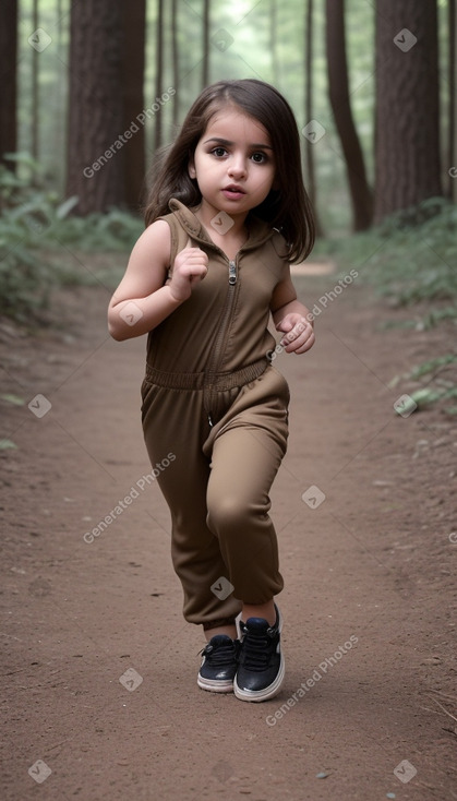 Kuwaiti infant girl with  brown hair