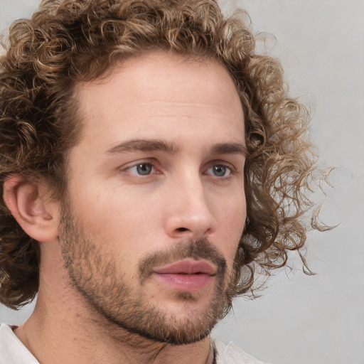 Neutral white young-adult male with medium  brown hair and brown eyes