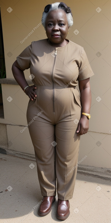 Ghanaian elderly female with  brown hair