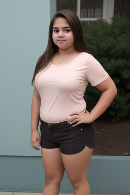 Hispanic teenager girl with  brown hair