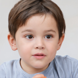 Neutral white child female with short  brown hair and brown eyes