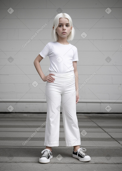 Uruguayan child girl with  white hair