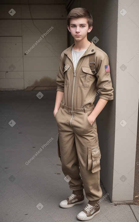 Teenager male with  brown hair