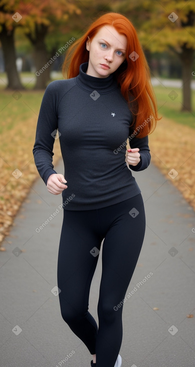 Romanian adult female with  ginger hair