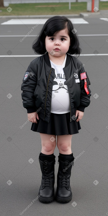 New zealand infant girl with  black hair