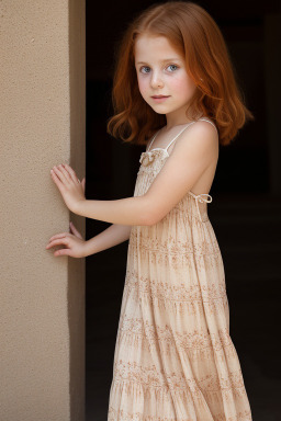 Italian child girl with  ginger hair