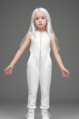 Slovenian child girl with  white hair