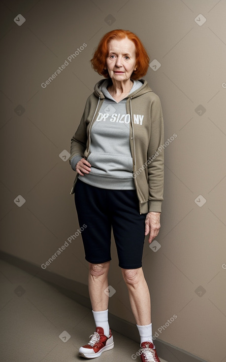 Polish elderly female with  ginger hair