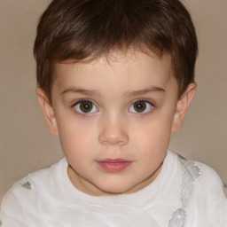 Neutral white child male with short  brown hair and brown eyes
