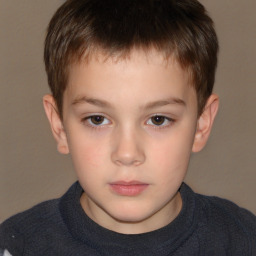 Neutral white child male with short  brown hair and brown eyes