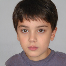 Neutral white child male with short  brown hair and brown eyes