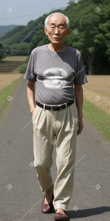 Japanese elderly male with  gray hair