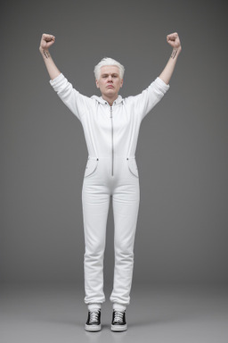 Danish middle-aged non-binary with  white hair