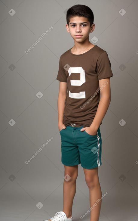 Mexican teenager boy with  brown hair