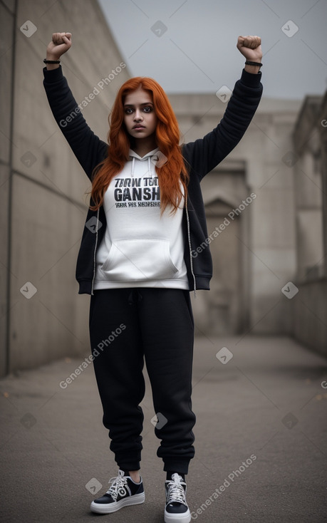 Indian young adult female with  ginger hair