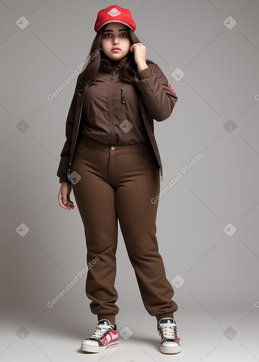 Kuwaiti teenager girl with  brown hair