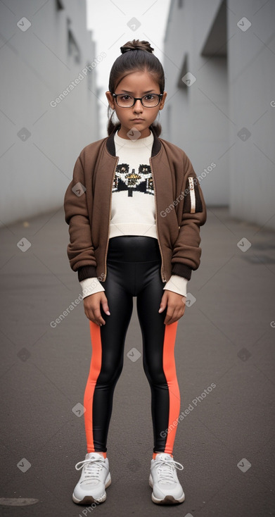 Peruvian child female with  brown hair