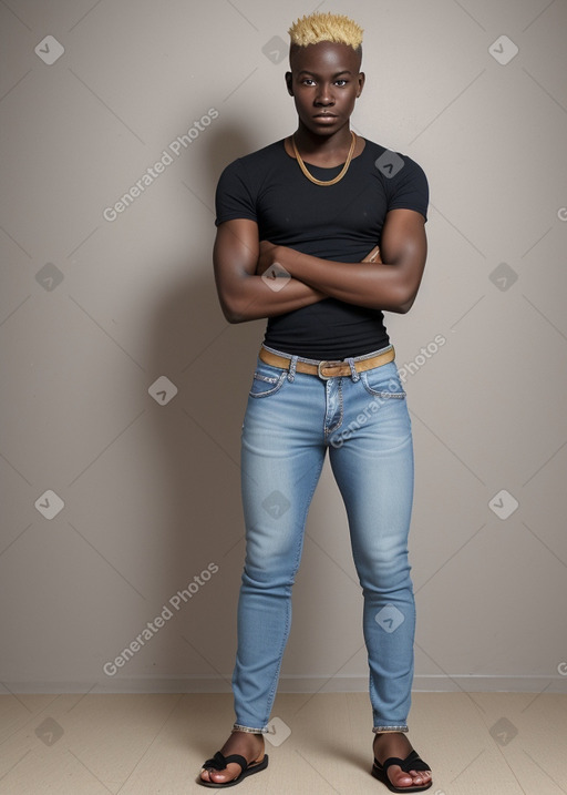 Ghanaian young adult male with  blonde hair