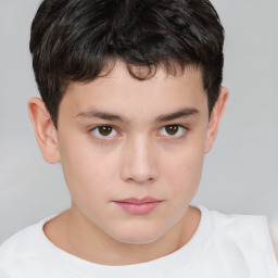 Neutral white child male with short  brown hair and brown eyes