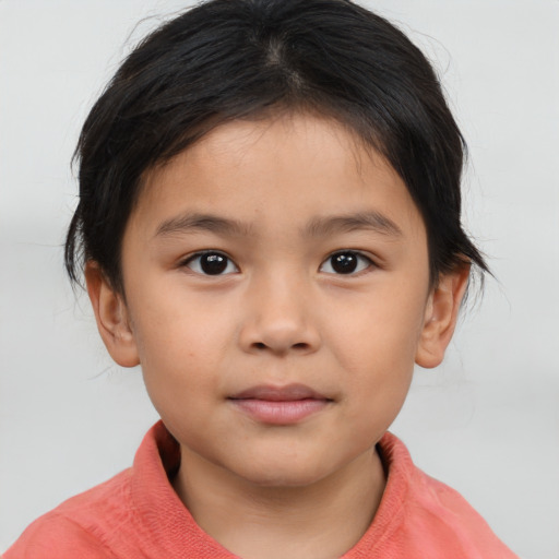 Neutral asian child male with medium  brown hair and brown eyes