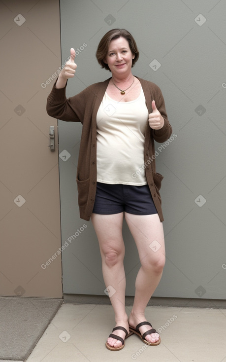 Middle-aged non-binary with  brown hair