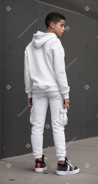 Puerto rican teenager boy with  white hair