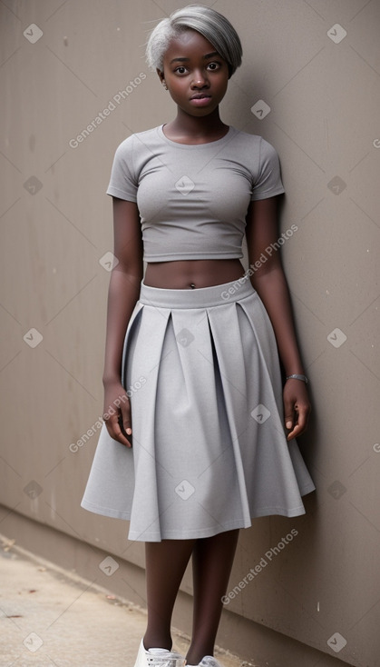 Togolese teenager girl with  gray hair