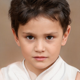 Neutral white child male with short  brown hair and brown eyes