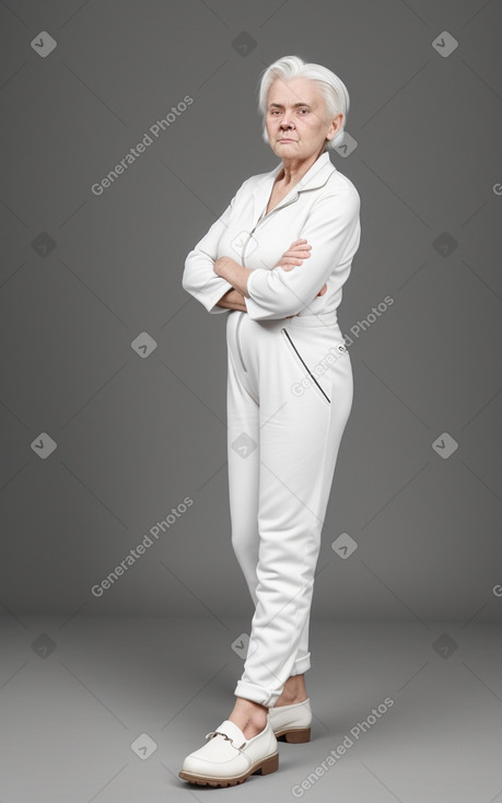 Latvian elderly female with  white hair