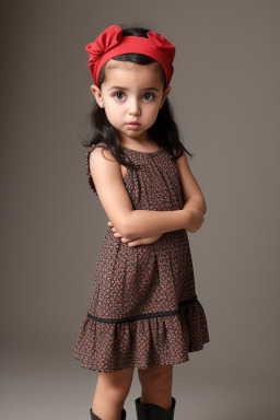 Moroccan infant girl with  black hair