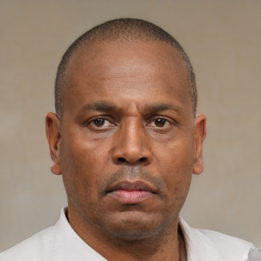 Neutral latino adult male with short  brown hair and brown eyes