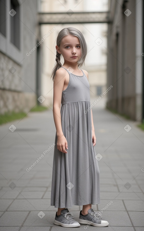 Czech child girl with  gray hair