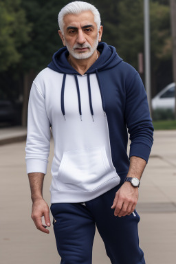 Armenian 45 years male with  white hair