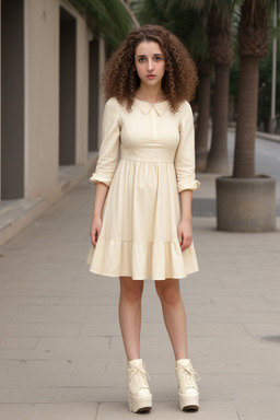 Israeli adult female with  brown hair