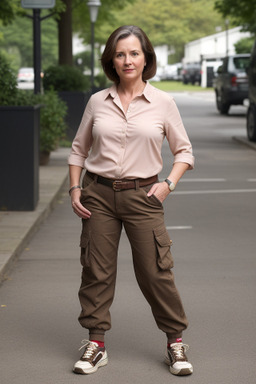 British middle-aged female with  brown hair