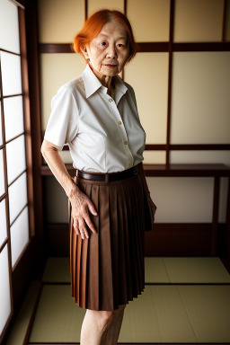 Japanese elderly female with  ginger hair