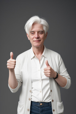 Canadian 45 years non-binary with  white hair