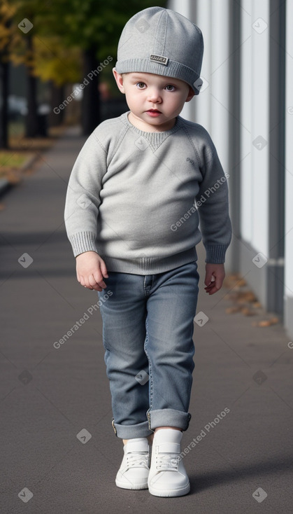 Finnish infant boy with  gray hair