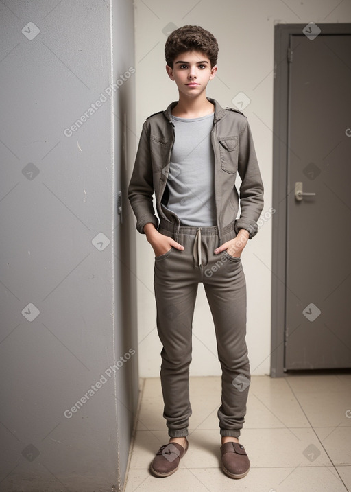 Israeli teenager boy with  gray hair