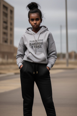 Somali teenager girl with  black hair