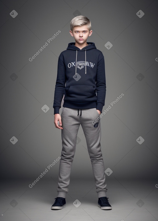 Latvian teenager boy with  gray hair